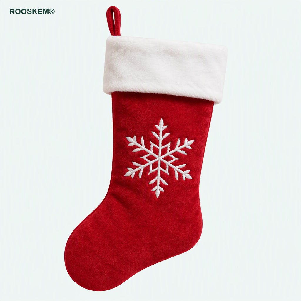 ROOSKEM® Christmas Stocking with Embroidered Snowflake Design — shoppilot-ecb1358b-fe37-4ceb-b068-baa35d39a018 — 1