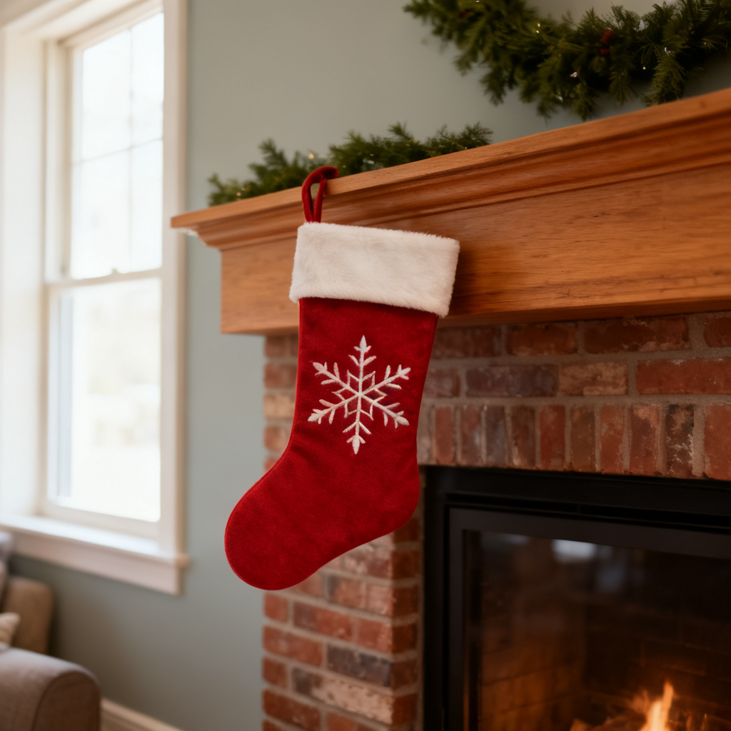 ROOSKEM® Christmas Stocking with Embroidered Snowflake Design — shoppilot-ecb1358b-fe37-4ceb-b068-baa35d39a018 — 3